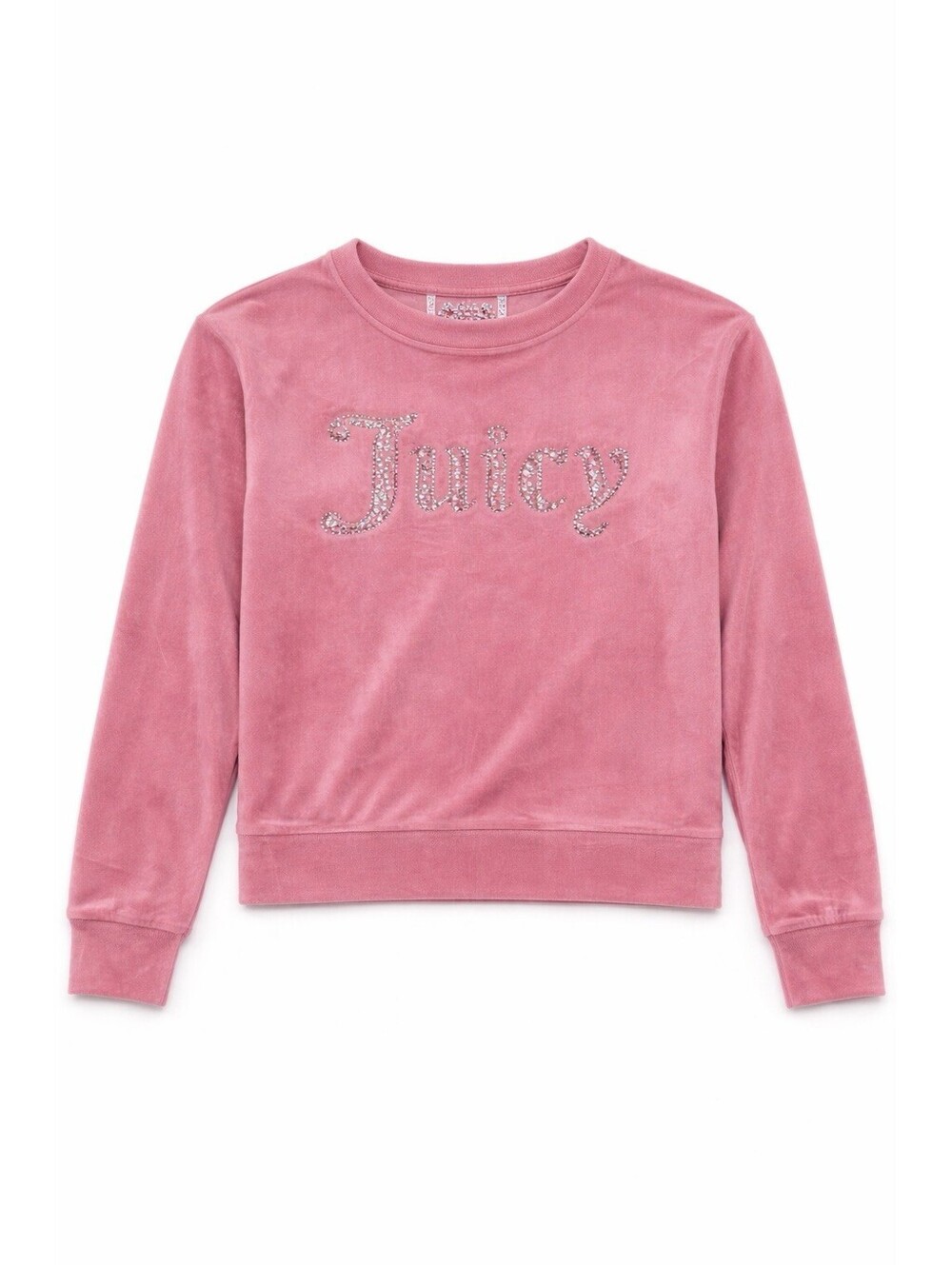 Juicy Couture Women’s XL Velour Sweatshirt Pink Rhinestone Logo NWT